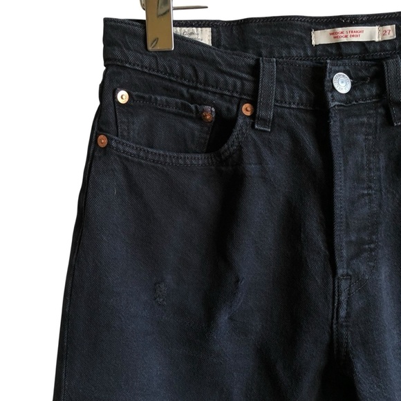 Levi’s Wedgie Straight Size 27 Black Denim Jeans - Picture 5 of 16